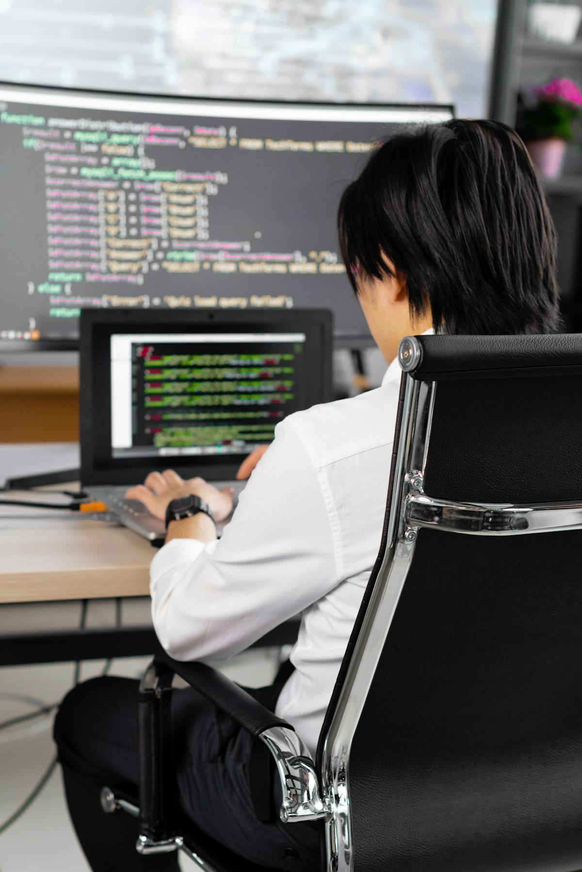 Software developer working at a desk